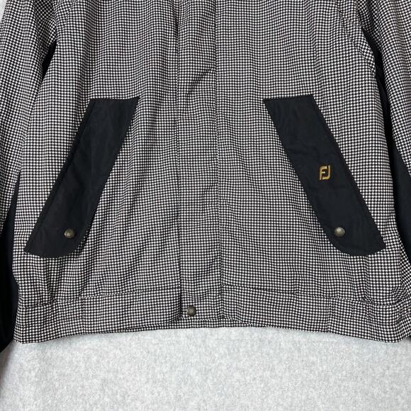 FootJoy DryJoy Mens M Full Zip Jacket Houndstooth Pattern Convertible Vest - Picture 3 of 12